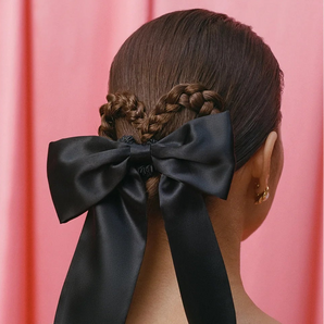 Silk Hair Bow Black
