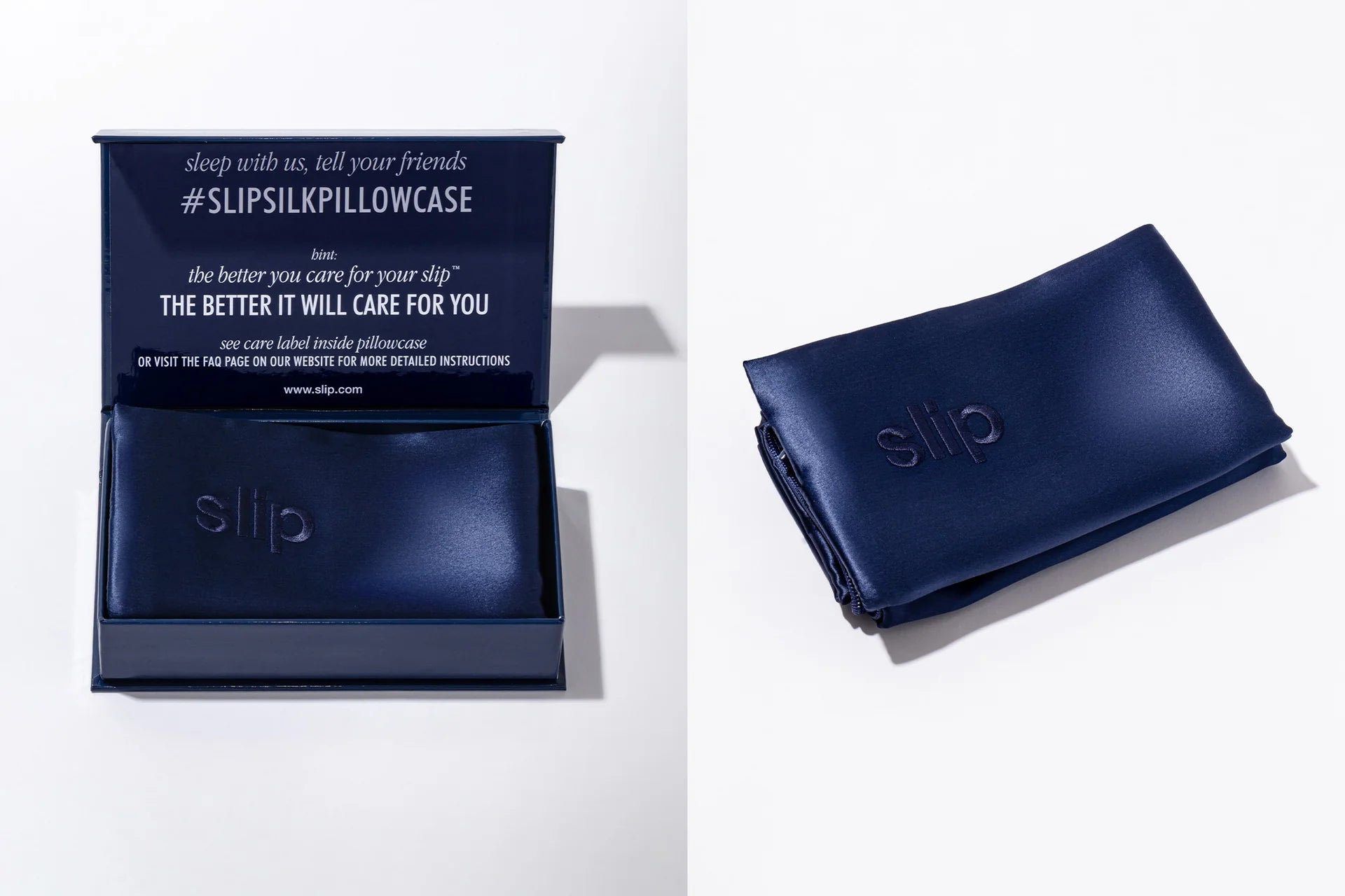 Silk Pillowcase Navy Blue