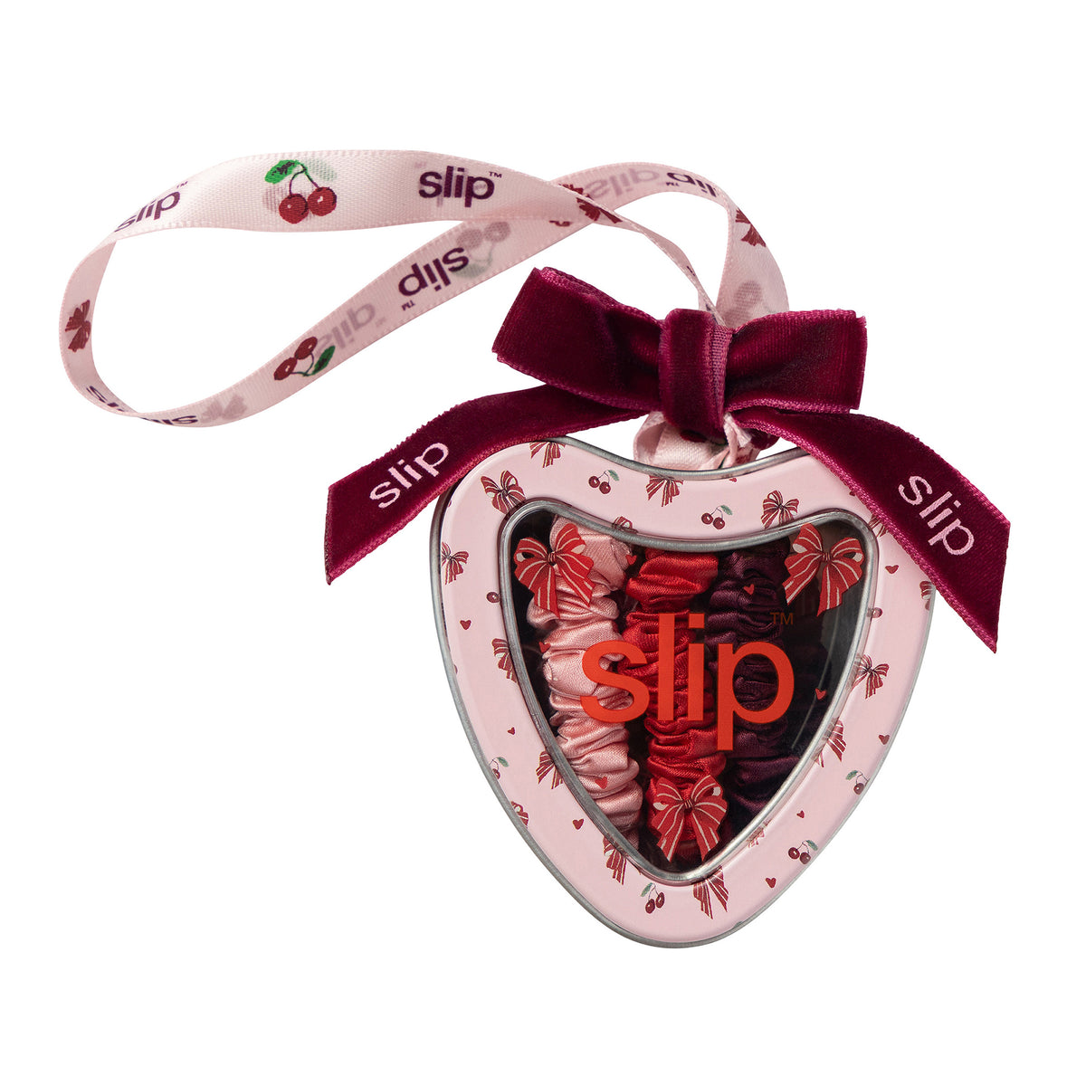 Skinny Scrunchie Tin Heart Ornament Emmie