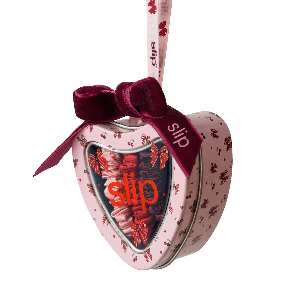 Skinny Scrunchie Tin Heart Ornament Emmie