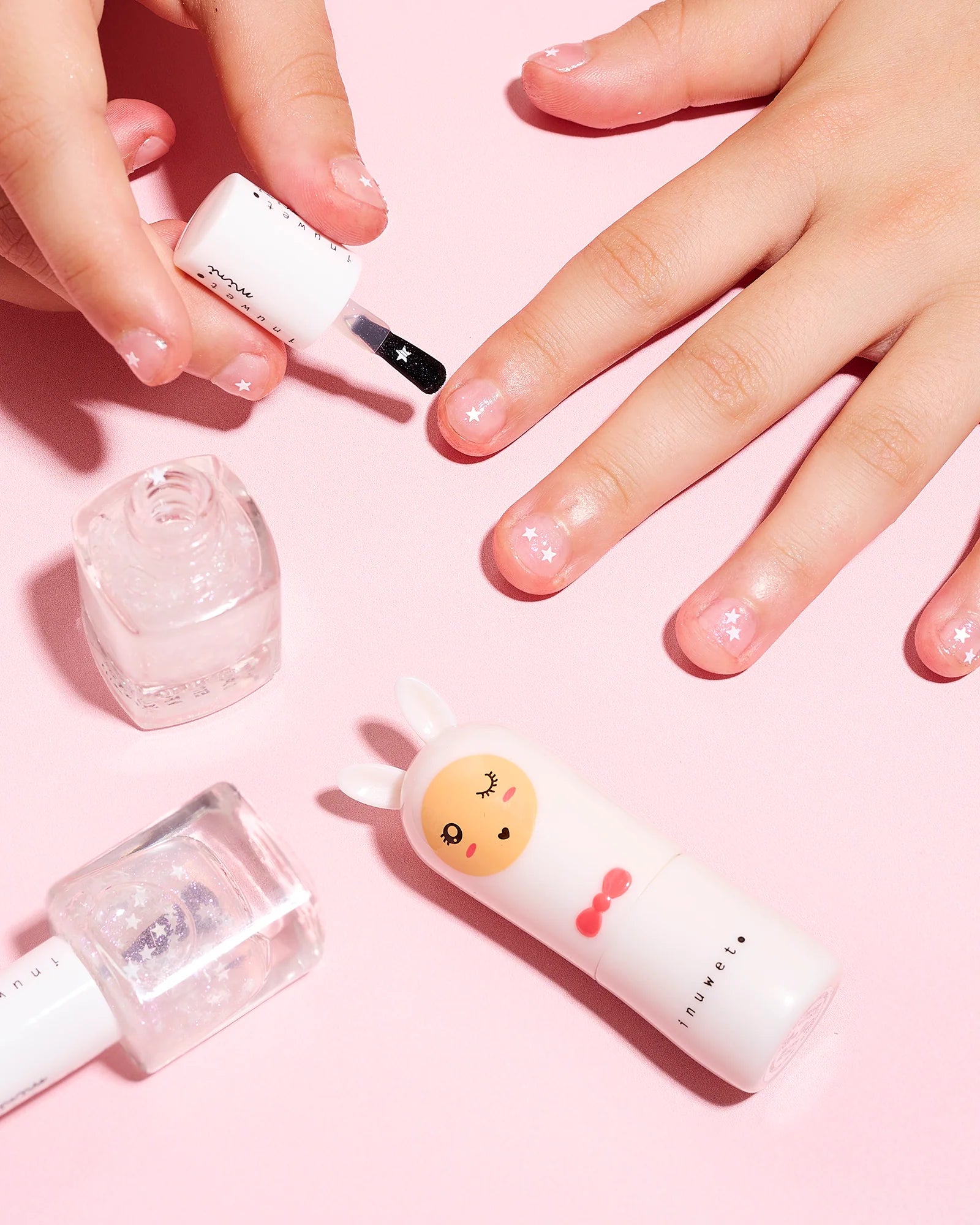 Duo White – Cotton Candy Lip Balm + Top Coat Stars Nail Polish