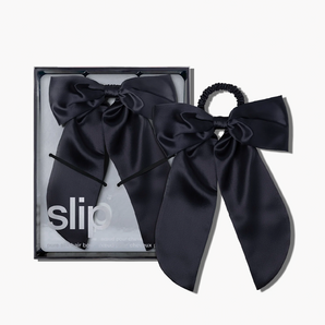 Silk Hair Bow Black