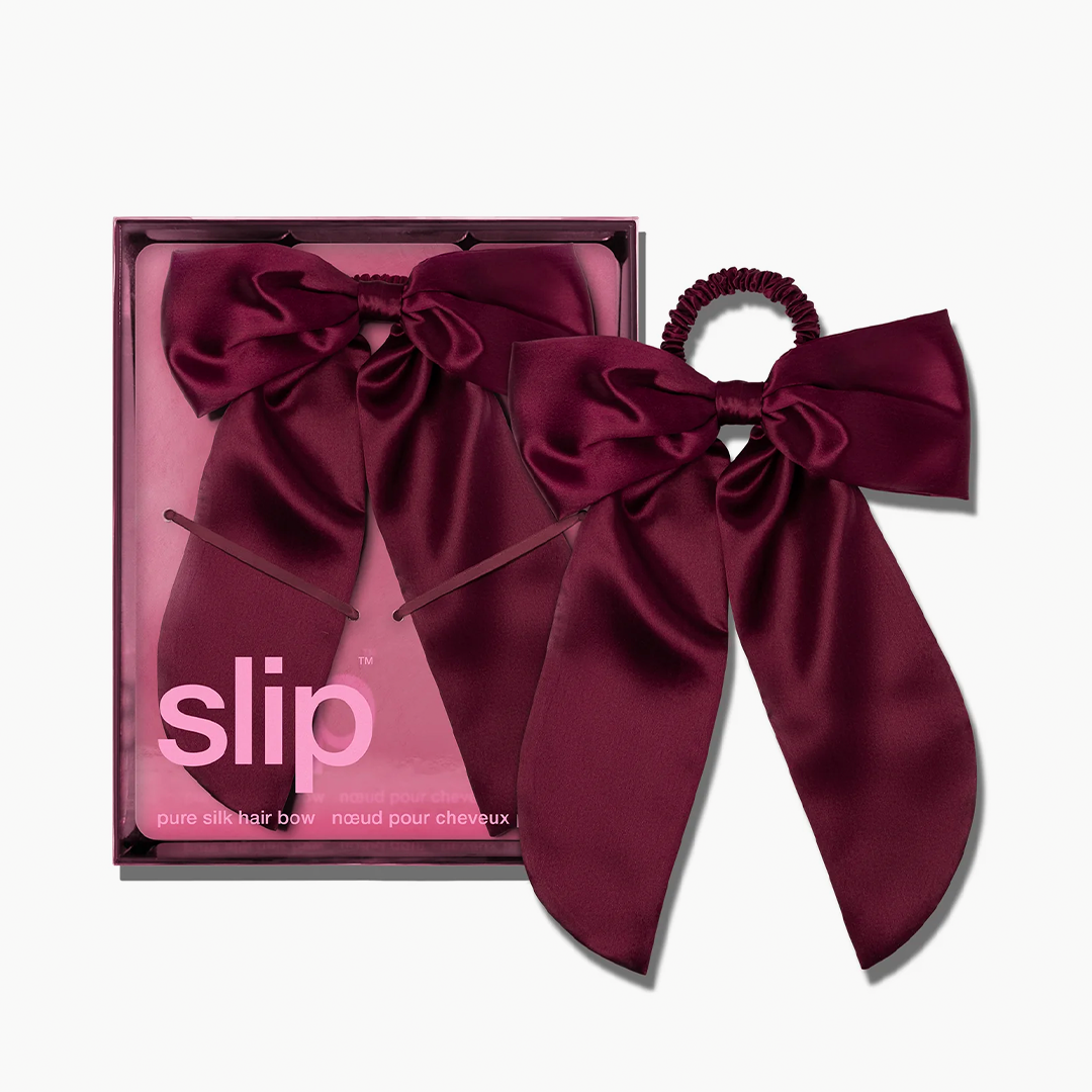 Silk Hair Bow Crimson