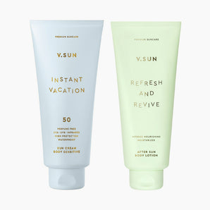 Set Opalovací krém na tělo SPF 50 bez parfemace + zklidňující krém po opalování