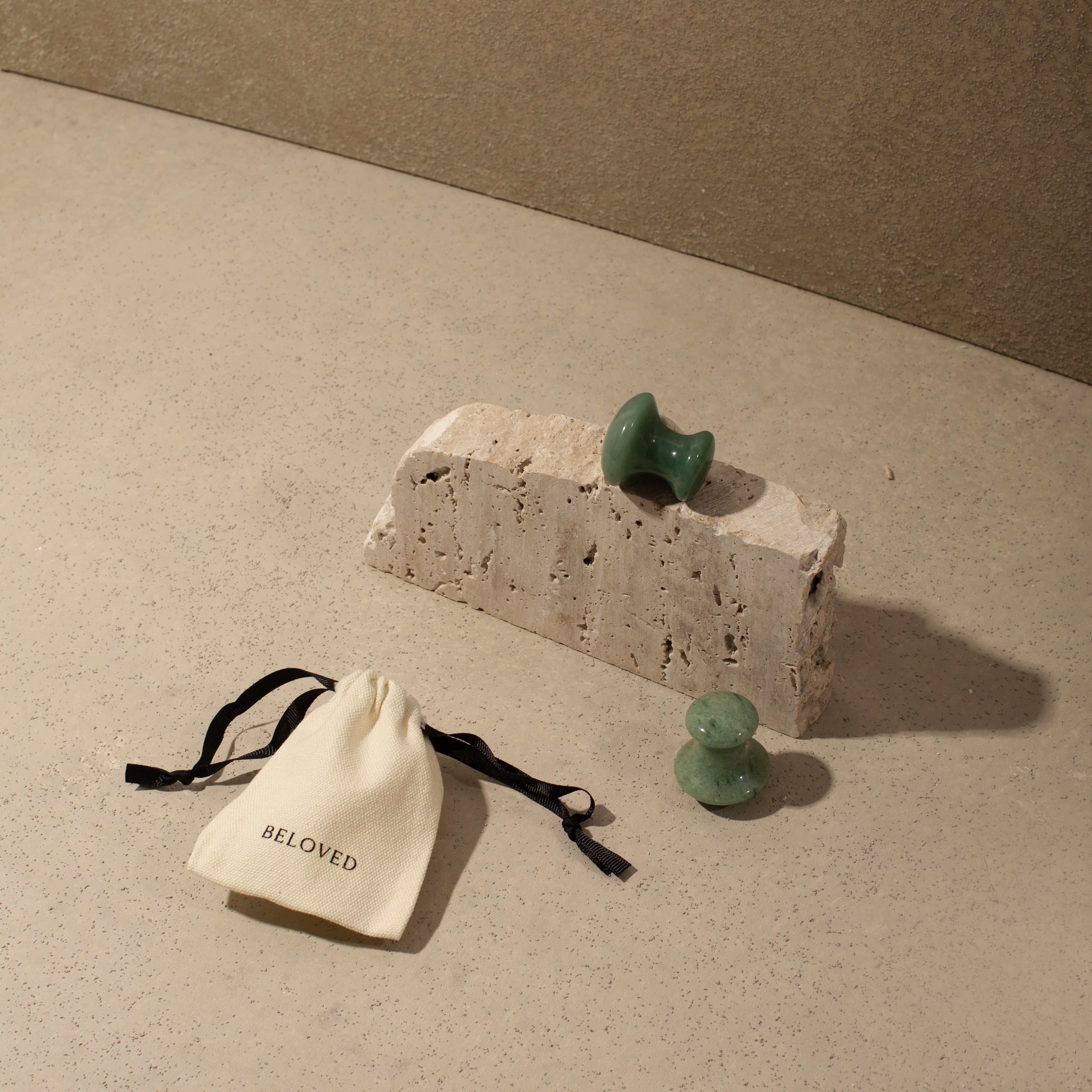 Mushroom guasha zelený jadeit